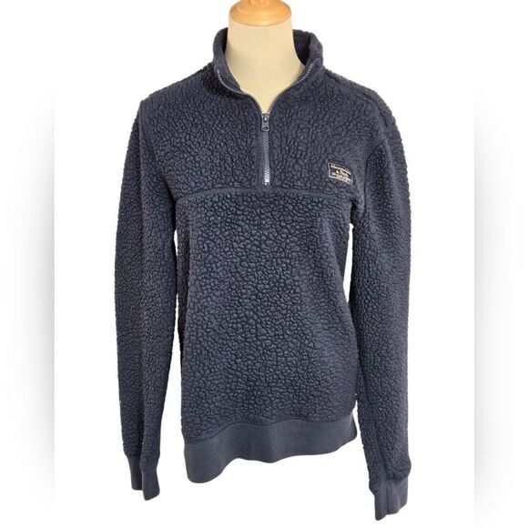Abercrombie and Fitch Ble Fleece Pullover Quarter Zip Top - Picture 1 of 7